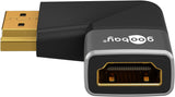 Goobay HDMI Angled Adapter 270° Horizontal, 8K @ 60 Hz, Gold-Plated, Black/Silver | 72012