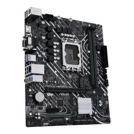 Asus | PRIME H610M-D D4 | Processor family Intel | Processor socket  LGA1700 | DDR4 DIMM | Memory slots 2 | Supported hard disk drive interfaces SATA, M.2 | Number of SATA connectors 4 | Chipset Intel H610 | mATX