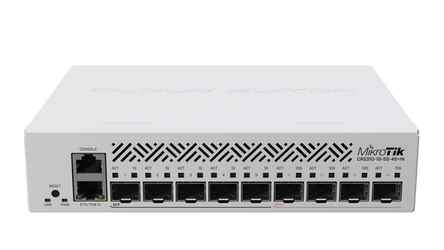 MikroTik | Cloud Router Switch | CRS310-1G-5S-4S+IN | Managed L3 | Rackmountable | Mesh Support No | MU-MiMO No | SFP ports quantity 5 | No mobile broadband | SFP+ ports quantity 4