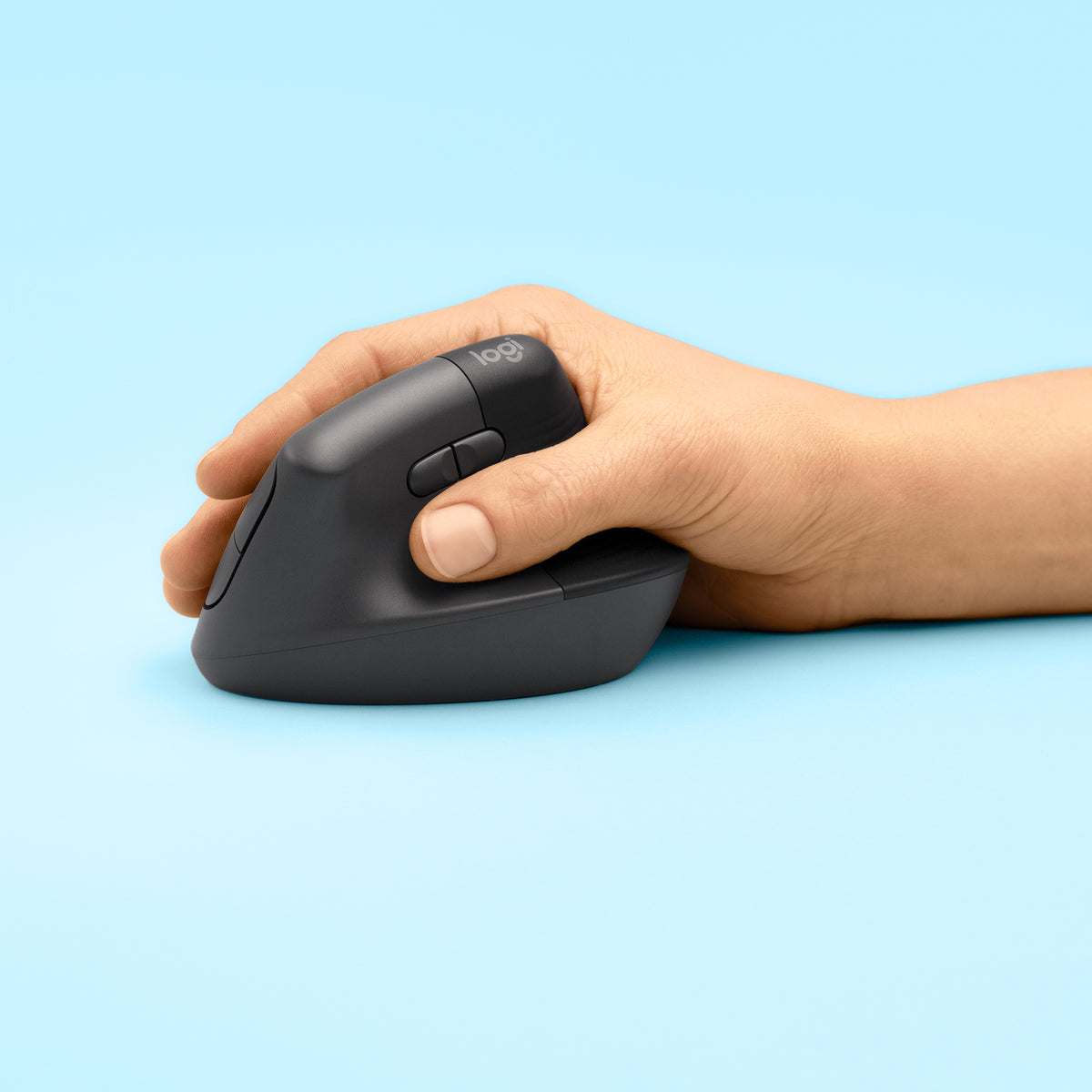 Logitech Lift Vertical Belaidė pelė, RF Wireless + Bluetooth, 4000 DPI, Graphite