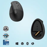 Logitech Lift Vertical Belaidė pelė, RF Wireless + Bluetooth, 4000 DPI, Graphite