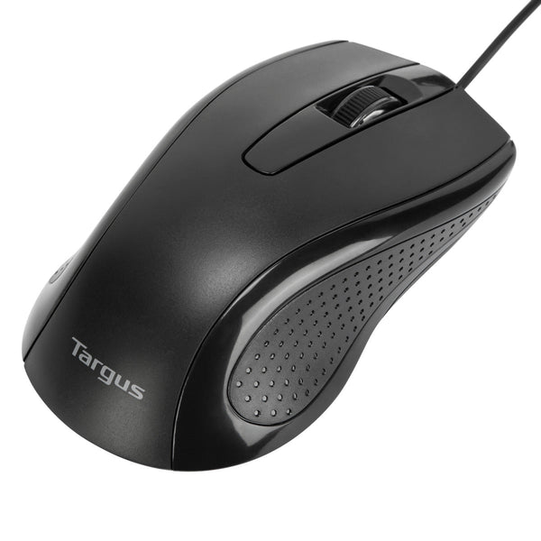 Targus Full-Size Optical Antimicrobial Wired Mouse | Targus Mouse | Full-Size Optical Antimicrobial | Wired | Black