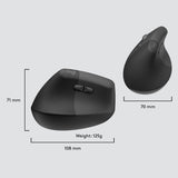 Logitech Lift Vertical Left for Business Belaidė pelė RF Wireless + Bluetooth, 4000 DPI, Graphite