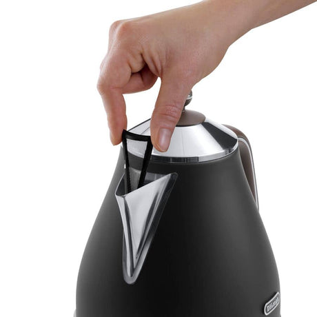 Delonghi | Icona Vintage | KBOV2001BK | Standard kettle | 2000 W | 1.7 L | Stainless steel | 360° rotational base | Black