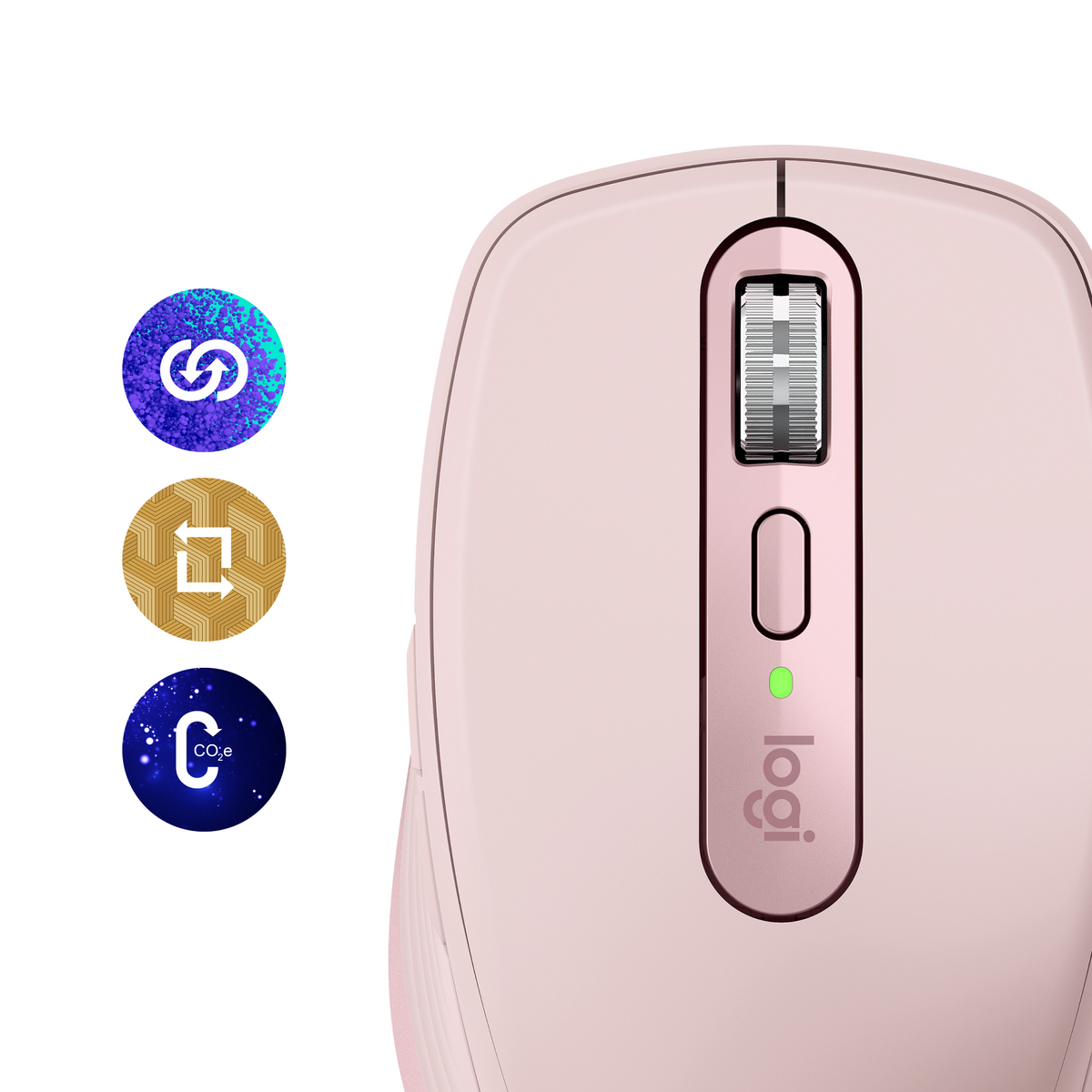 Belaidė pelė Logitech MX Anywhere 3S - RF Wireless + Bluetooth, Laser, 8000 DPI, Rose
