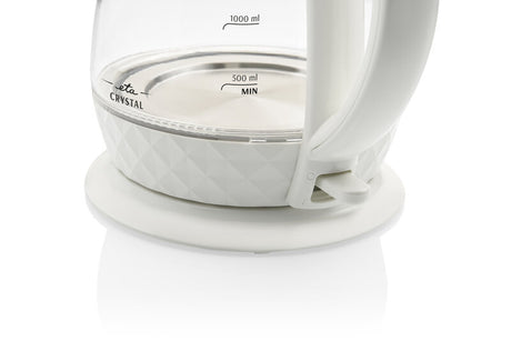 ETA | Crystal Kettle | ETA315490010 | Electric | 2200 W | 1.7 L | Glass | 360° rotational base | Glass/White