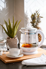Adler | Kettle | AD 1299 | Electric | 2200 W | 1.5 L | Glass | 360° rotational base | White