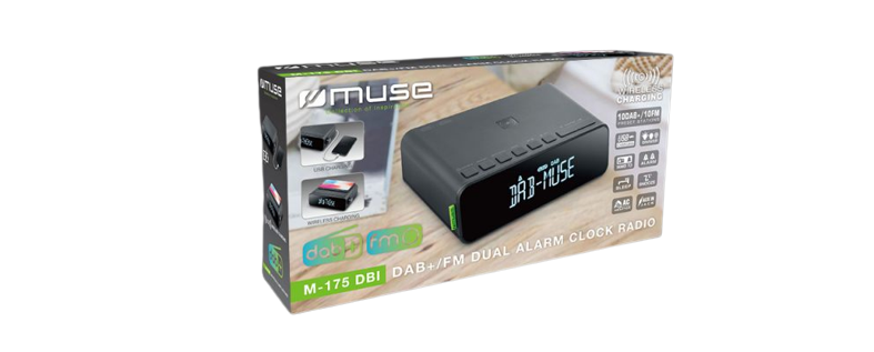 Muse | DAB+/FM RDS Radio | M-175 DBI | Alarm function | AUX in | Black