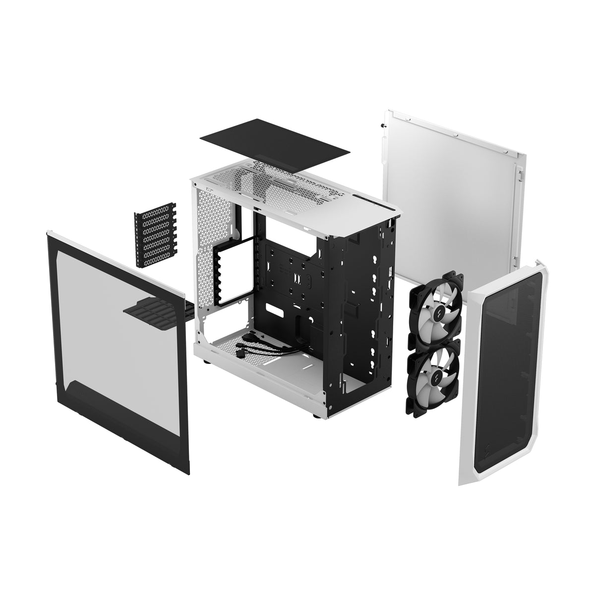 Fractal Design | Focus 2 | Side window | Midi Tower | ATX | RGB White TG Clear Tint