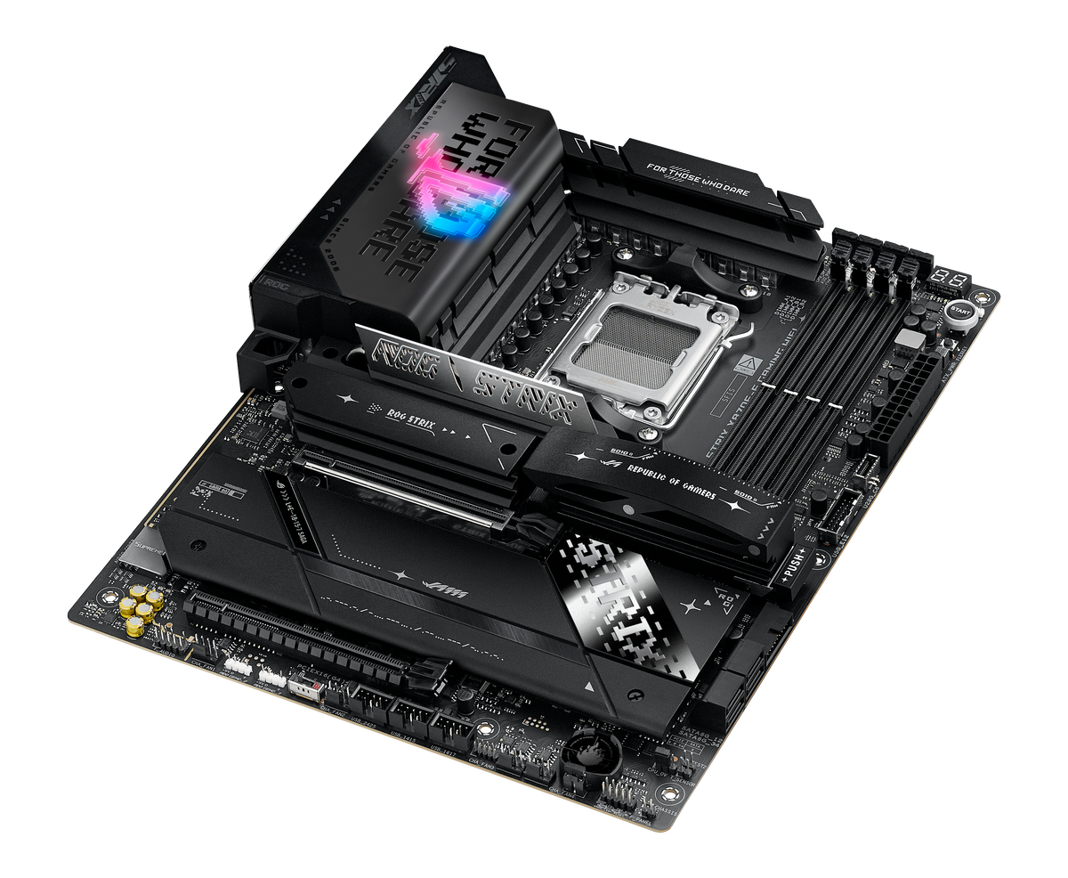 Asus ROG STRIX X870E-E GAMING WIFI | Processor family AMD | Processor socket AM5 | DDR5 | Supported hard disk drive interfaces SATA, M.2 | Number of SATA connectors 4