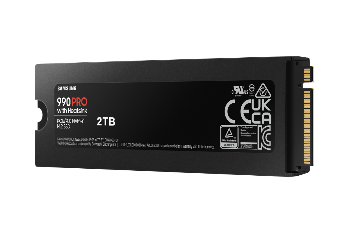 Samsung | 990 PRO with Heatsink | 2000 GB | SSD form factor M.2 2280 | Solid-state drive interface M.2 NVMe | Read speed 7450 MB/s | Write speed 6900 MB/s