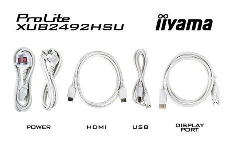 iiyama ProLite XUB2492HSU-W6 Monitorius 24'' IPS FHD 1920x1080 0.4 ms 250 cd/m2 100 Hz, Balta (SPEC)