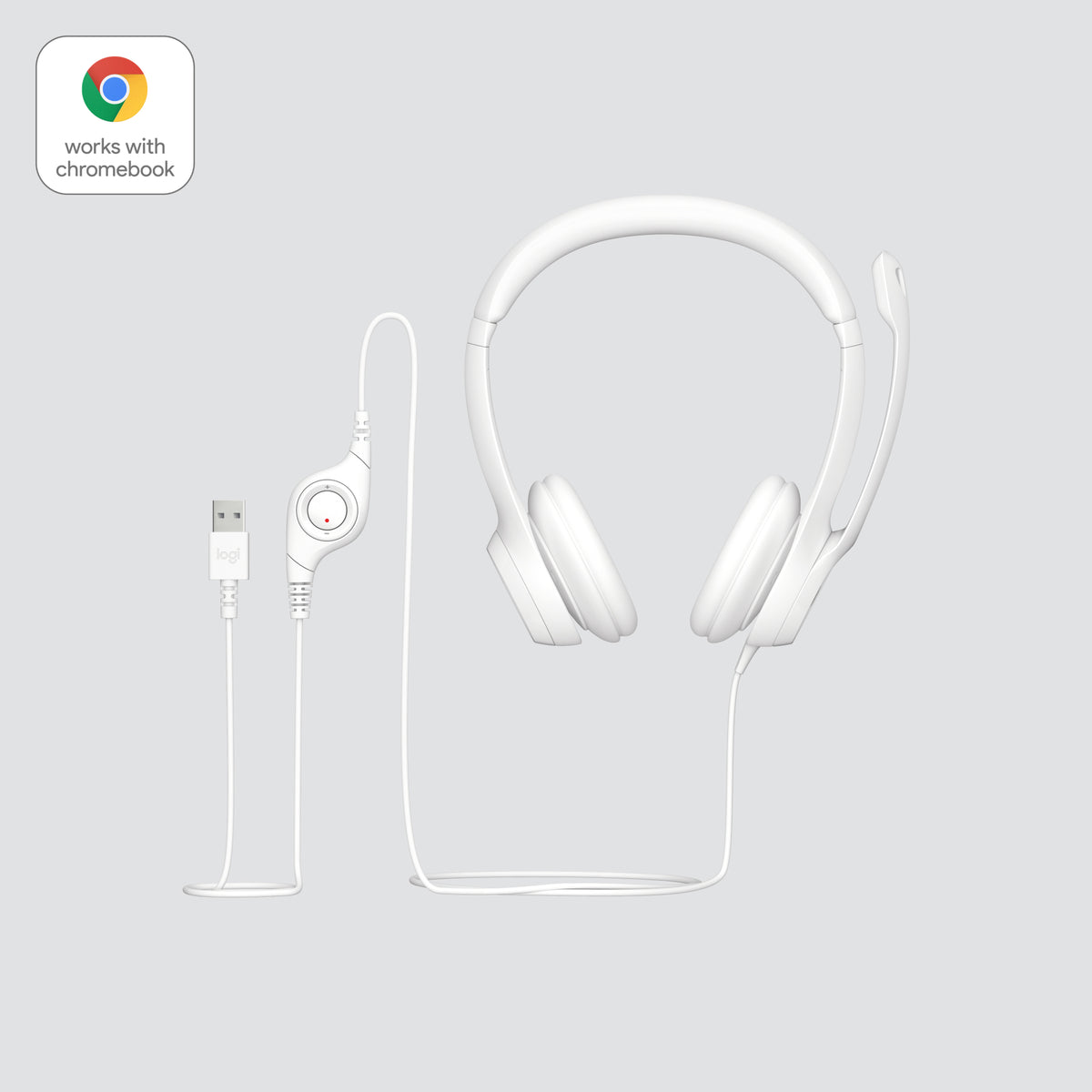 Logitech | USB Computer Headset | H390 | Wired | Over-Ear | Microphone | Noise canceling | Off-white