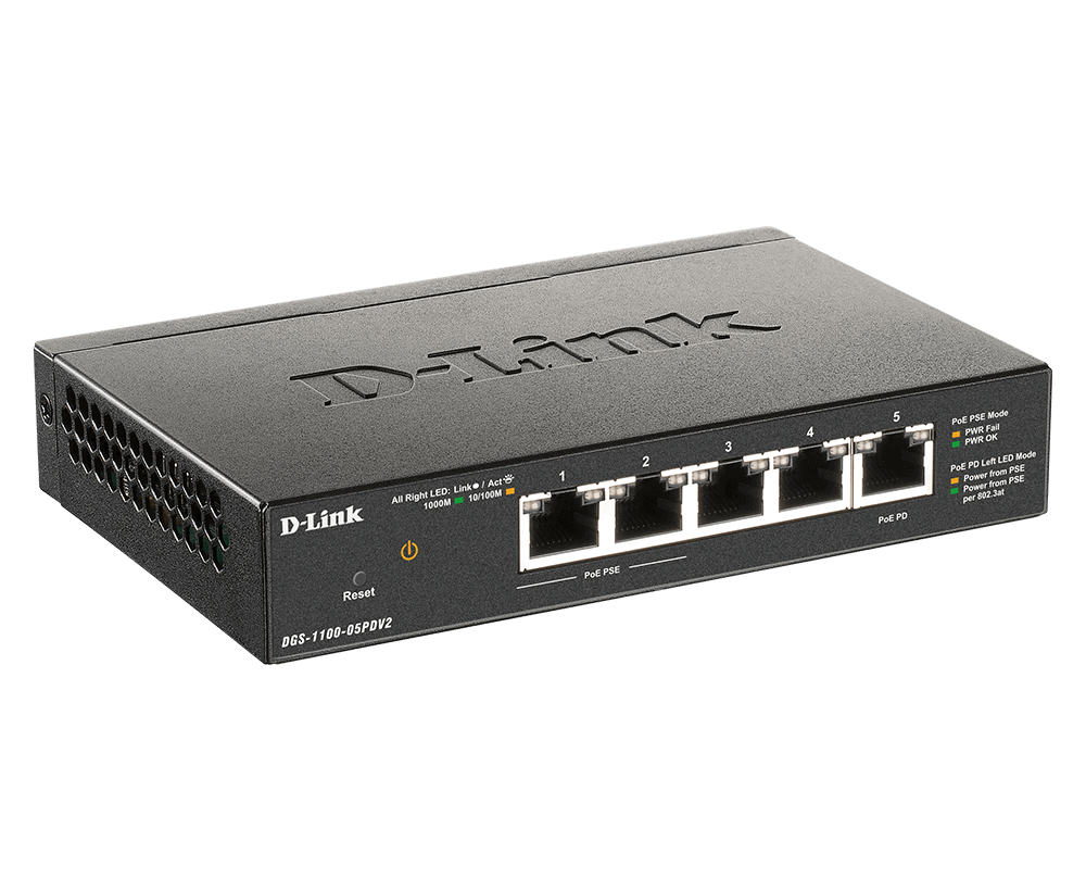 D-Link | 5-Port Gigabit PoE Smart Managed Switch and PoE Extender | DGS-1100-05PDV2 | Web managed | Desktop | Power supply type External