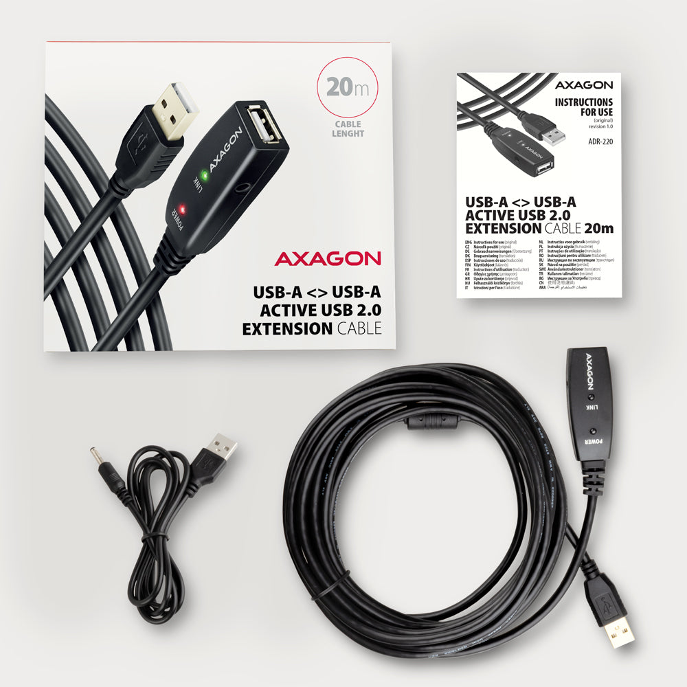 AXAGON | USB repeater cable | ADR-220 | USB Type-A to USB Type-A
