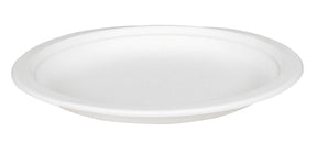 Ekologiškos vienkartinės lėkštės, pagamintos iš cukranendrių. Ø18 cm, 50 vnt