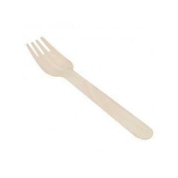 Medinės vienkartinės šakutės, 16,5 cm ilgio, 100 vnt