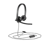 Logitech H570e Mono MS Teams Laidinės ausinės USB-A, Juoda