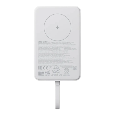 Xiaomi 33W Magnetic Power Bank 10000mAh (Integrated Cable) | 10000 mAh | White