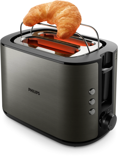 Philips Toaster | HD2651/80 Viva Collection | Power 1050 W | Number of slots 2 | Housing material Metal | Black