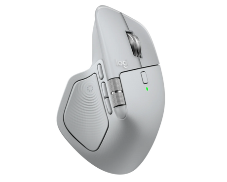 Logitech MX Master 4 Belaidė pelė RF Wireless + Bluetooth, 8000 DPI, Pale Grey