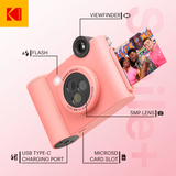 Kodak SMILE+ Momentinis fotoaparatas, 2x3'', Rausva (SPEC)