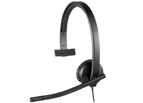 Logitech H570e Mono UC Laidinės ausinės USB-A, Juoda