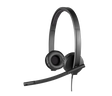 Logitech H570e Mono MS Teams Laidinės ausinės USB-A, Juoda