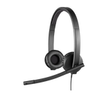Logitech H570e Mono MS Teams Laidinės ausinės USB-A, Juoda
