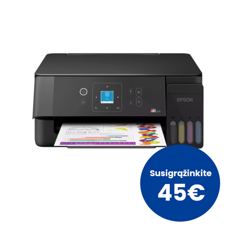 Epson EcoTank L3361 Spausdintuvas rašalinis spalvotas MFP A4 33 ppm USB Wi-Fi