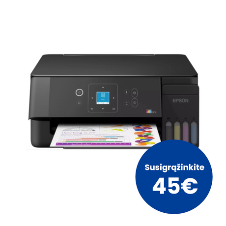 Epson EcoTank L3362 Spausdintuvas rašalinis spalvotas MFP A4 33 ppm USB Wi-Fi