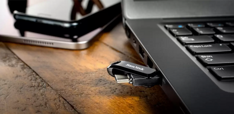 SanDisk Ultra Dual Drive Go USB atmintinė 1TB, USB-C/USB-A 3.2 Gen 1, Juoda