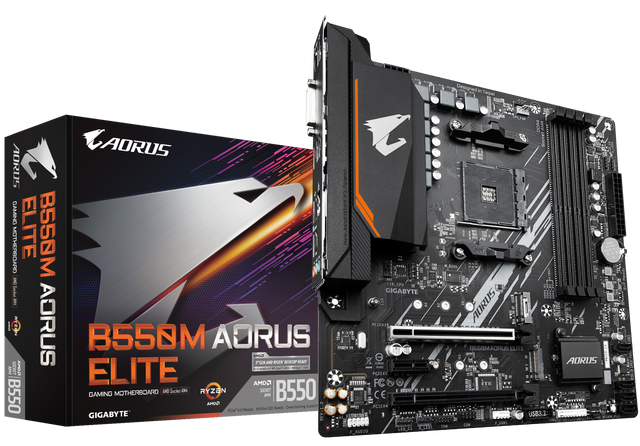 Gigabyte | B550M AORUS ELITE 1.0 | Processor family AMD | Processor socket AM4 | DDR4 DIMM | Memory slots 4 | Number of SATA connectors 4 x SATA 6Gb/s connectors | Chipset AMD B | Micro ATX