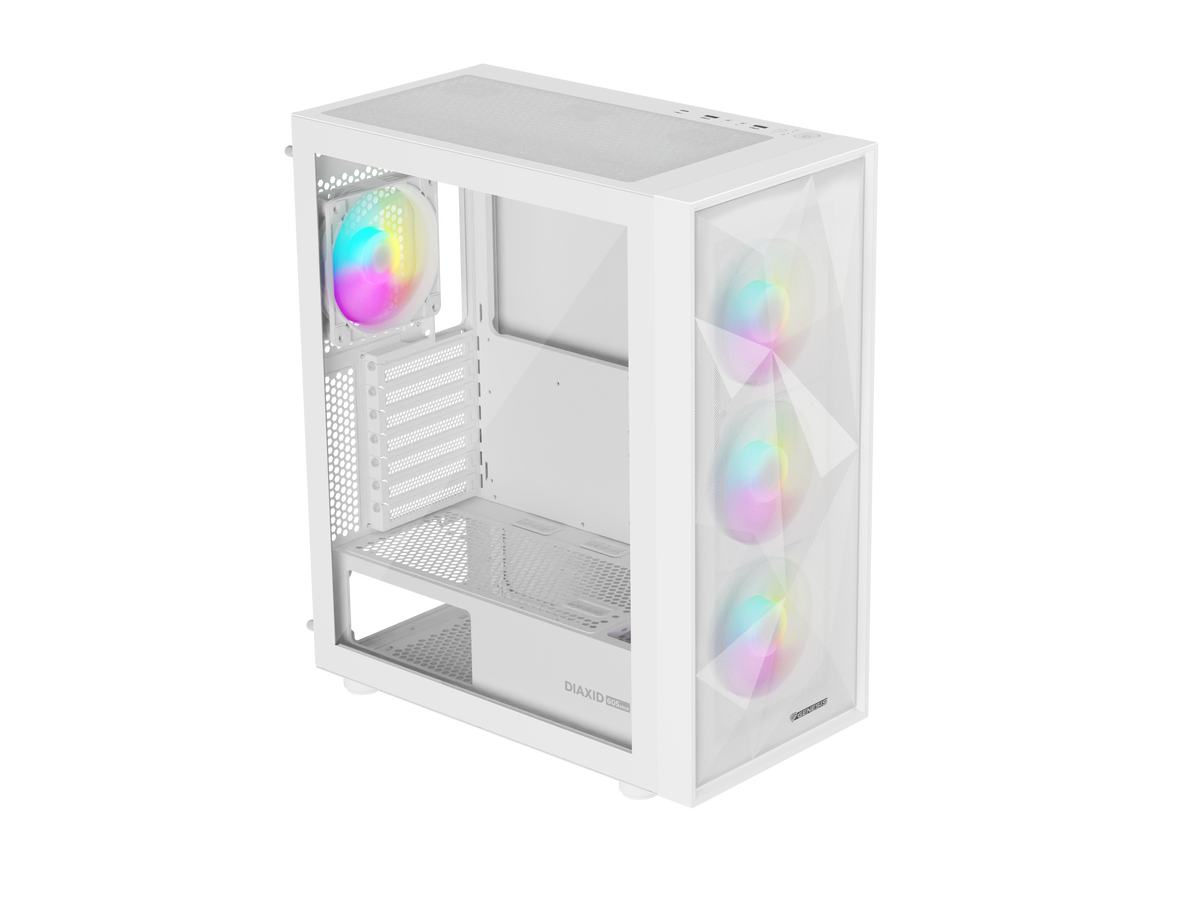 Genesis Gaming PC Case | Diaxid 605 ARGB | Midi Tower | White