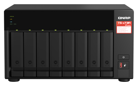 QNAP | 8-Bay QTS and QuTS hero NAS | TS-873A-8G | Up to 8 HDD/SSD Hot-Swap | AMD Ryzen | Ryzen V1500B Quad-Core | Processor frequency 2.2 GHz | 8 GB | DDR4