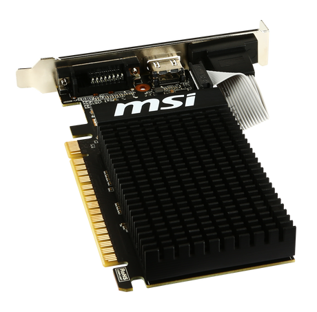 MSI | GT 710 2GD3H LP | NVIDIA | 2 GB | GeForce GT 710 | DDR3 | DVI-D ports quantity 1 | HDMI ports quantity 1 | PCI Express 2.0 x16 (uses x8) | Memory clock speed 1600 MHz | Processor frequency 954 MHz | VGA (D-Sub) ports quantity 1