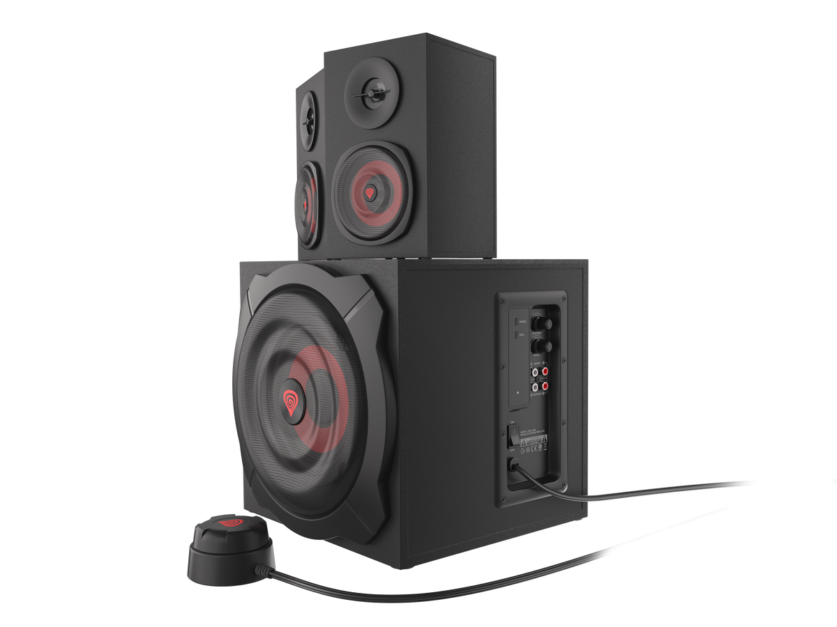 GENESIS Helium 610BT Computer Speakers, Wired, Bluetooth, Black | Genesis | Helium 610BT | Bluetooth | Red/Black