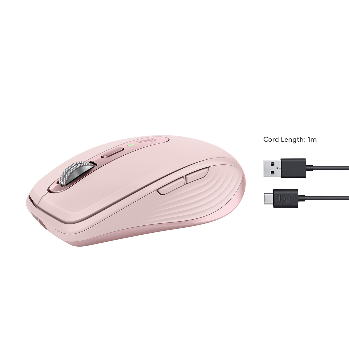 Belaidė pelė Logitech MX Anywhere 3S - RF Wireless + Bluetooth, Laser, 8000 DPI, Rose