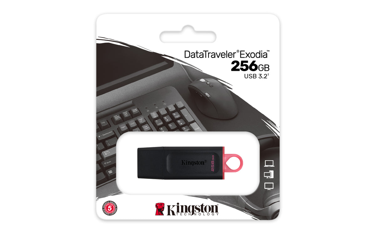 Kingston | USB Flash Drive | DataTraveler Exodia | 256 GB | USB Type-A | Black
