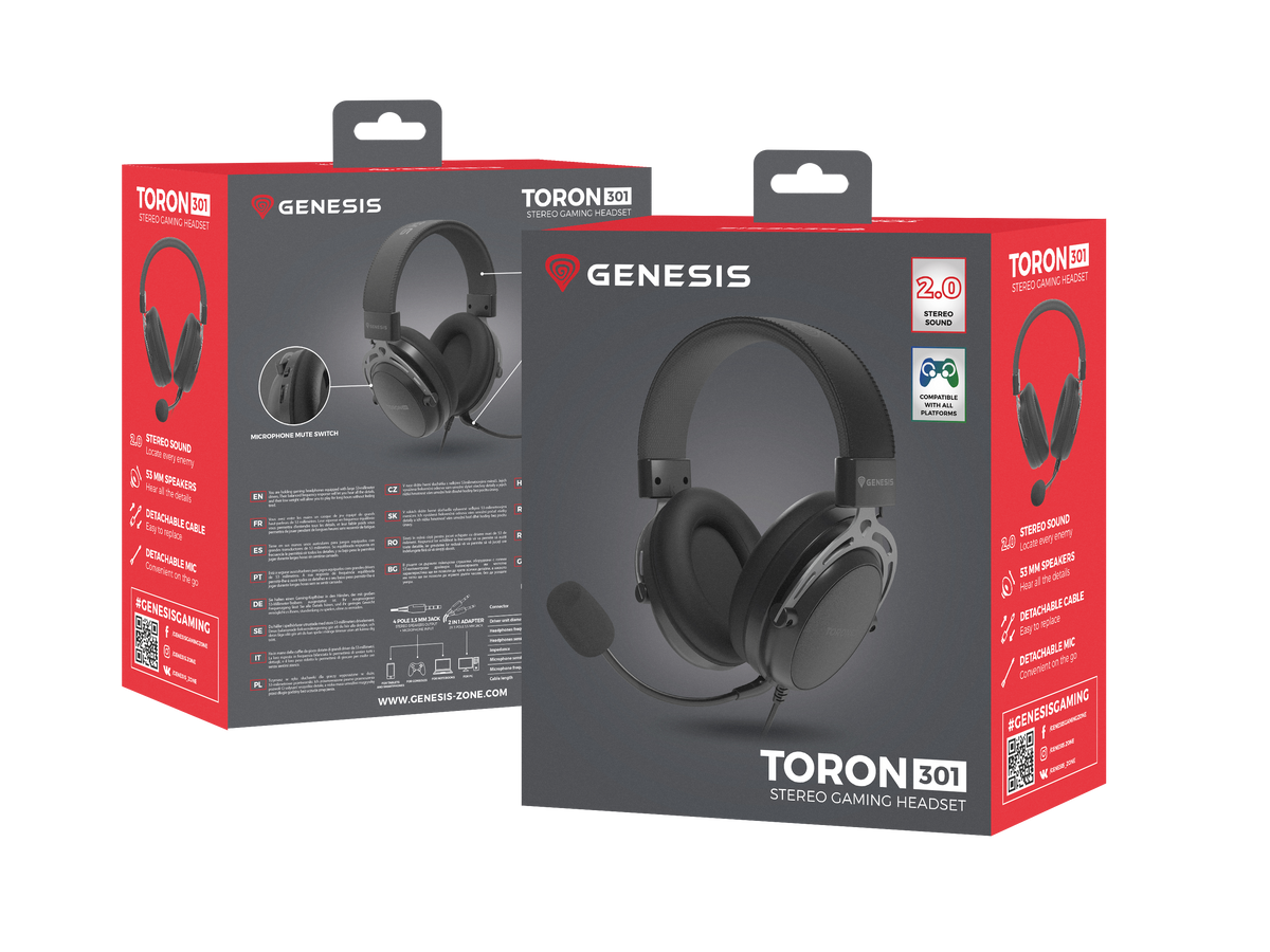 Genesis | Gaming Headset | Toron 301 | Wired | Over-Ear | Microphone | Black