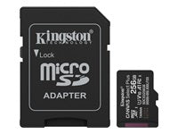 Kingston Canvas Select Plus | 256 GB | microSD | Flash memory class Class 10, UHS-I, U1/U3, video class 10/30, A1