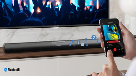 Sharp HT-SB100 2.0 Soundbar for TV above 32", HDMI ARC/CEC, Aux-in, Optical, Bluetooth, USB, 80cm, Gloss Black | Sharp | Yes | Soundbar for TV above 32" | HT-SB100 | Black | No | USB port | AUX in | Bluetooth | Wireless connection