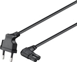 Goobay | 97350 | Euro connection cord, both ends angled | Black Euro male (Type C CEE 7/16) | Device socket C7