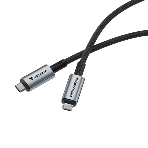 Verbatim 31847 Sync &amp; Charge Kabelis USB-C į USB-C 240W 40Gbps 120cm, Pilka/Juoda