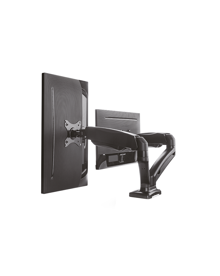 ICY BOX IB-MS304-T, Monitor stand with desk mounted base, for two screens, size up to 27'' | Raidsonic