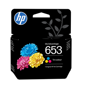 HP No.653 kasečių rinkinys (3YM74AE), žydra, purpurinė, geltona kasetė