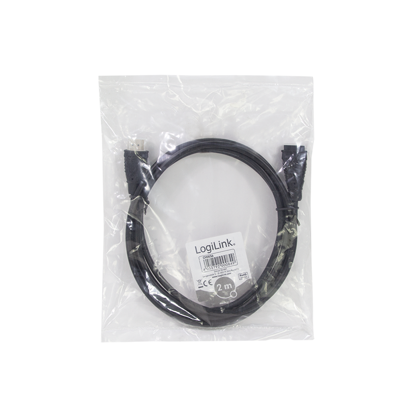 Logilink | HDMI Cable Type A Male - HDMI Type A Female | CH0056 | HDMI Type A Female | HDMI Type A Male | HDMI to HDMI | 2 m