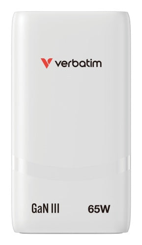 Verbatim 32355 Fold 'n' Go GaN Įkroviklis 65W 2-Port, USB-C, EU Plug, Balta