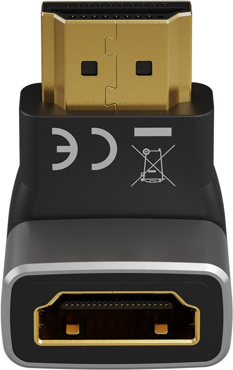 Goobay HDMI Angled Adapter 270° Vertical, 8K @ 60 Hz, Gold-Plated | 72011