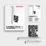 AXAGON Two-channel SATA III PCI-Express controller with two internal SATA port outputs | PCES-SJ2